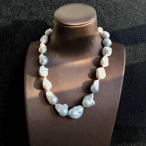White Large Baroque Freshwater Pearl Necklace - House Of Pearls